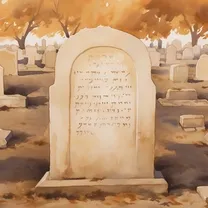 Water colored tombstone illustration